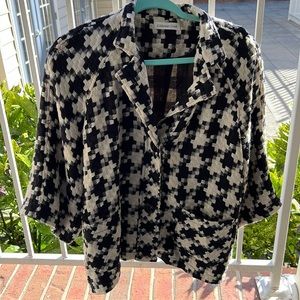 Coldwater Creek jacket black-white houndstooth PL14-16  $14 3/4 length sleeves